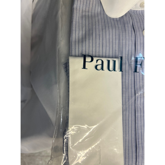 Paul Frederick Mens Classic Fit Shirt Long Sleeve Button Up Blue PinStripe NIP - Picture 4 of 6